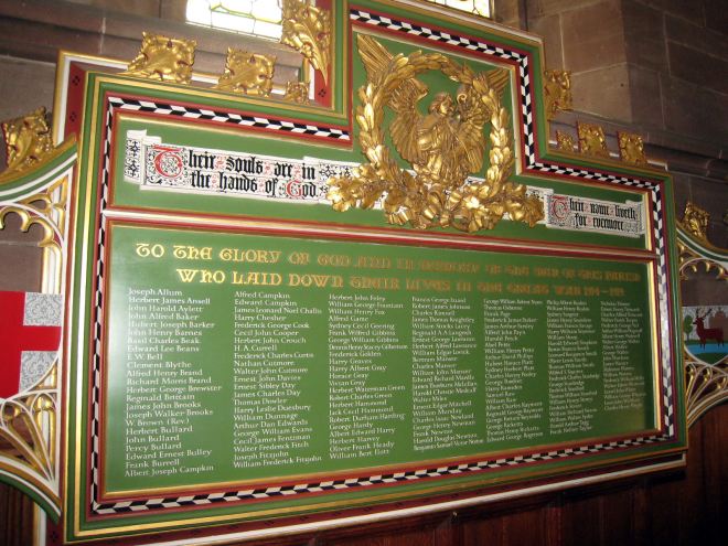 The War Memorial at All Saints' Church, Hertford