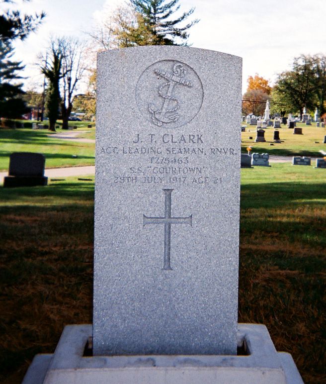 The grave of Acting Leading Seaman Joseph Thompson Clark
