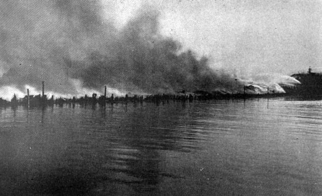 Pier 9 consumed by the fire