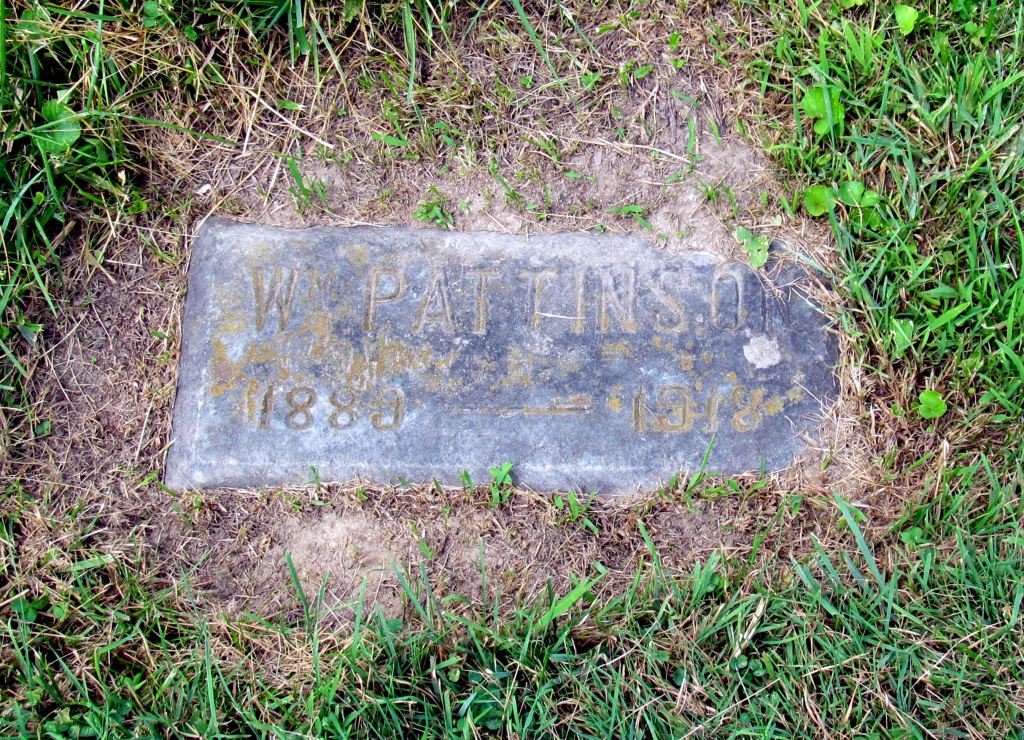 The grave marker for William Pattinson