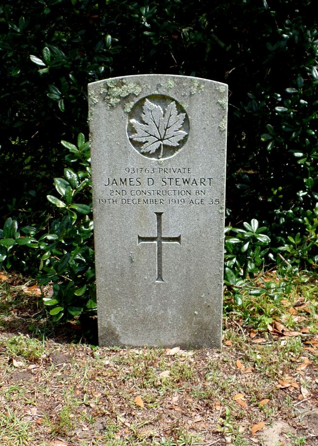 The grave of Private James Doval Stewart
