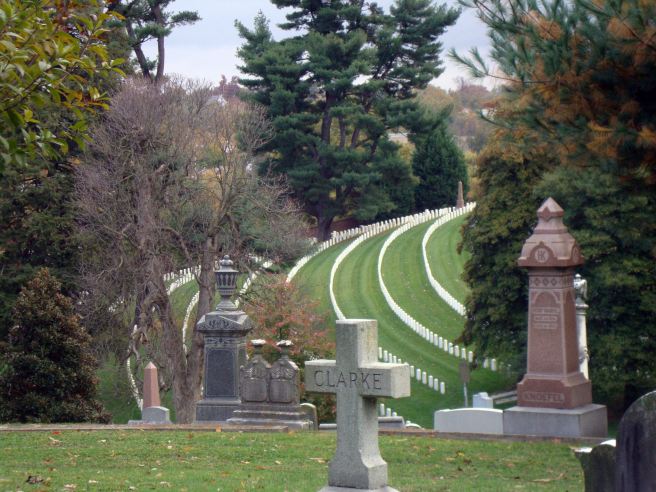 Cave Hill National Cemetery seen from the adjacent Cave Hill Cemetery