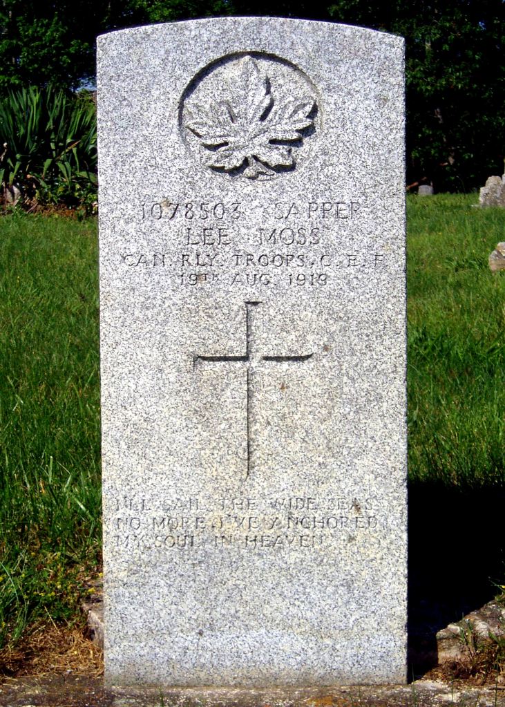 The grave of Private Lee Moss