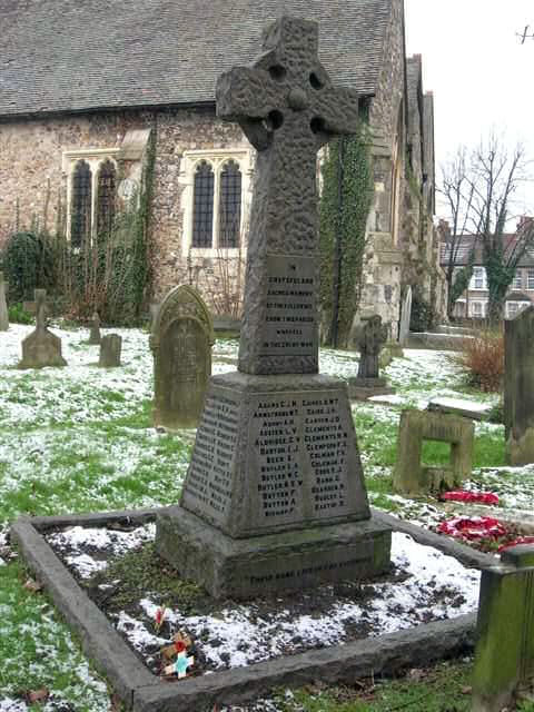The war memorial at St. John the Baptist Church, Erith
