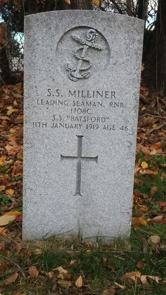 The grave of Leading Seaman Sydney Milliner