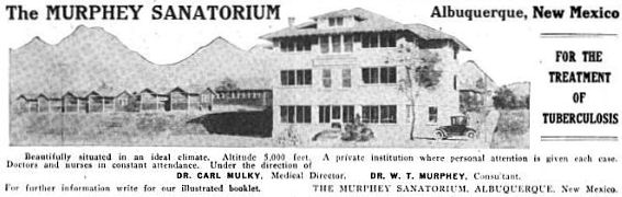 An advertisement for Murphey Sanitarium, Albuquerque
