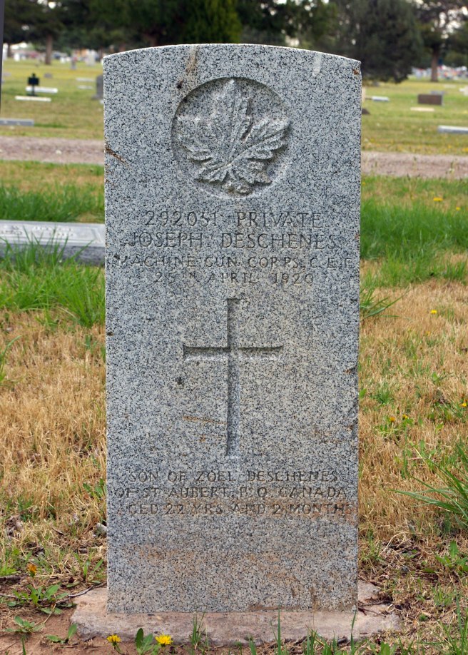 The grave of Joseph Deschenes