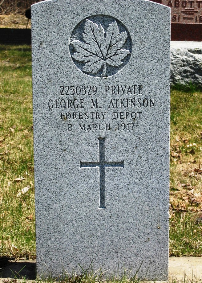 The grave of Private George Atkinson