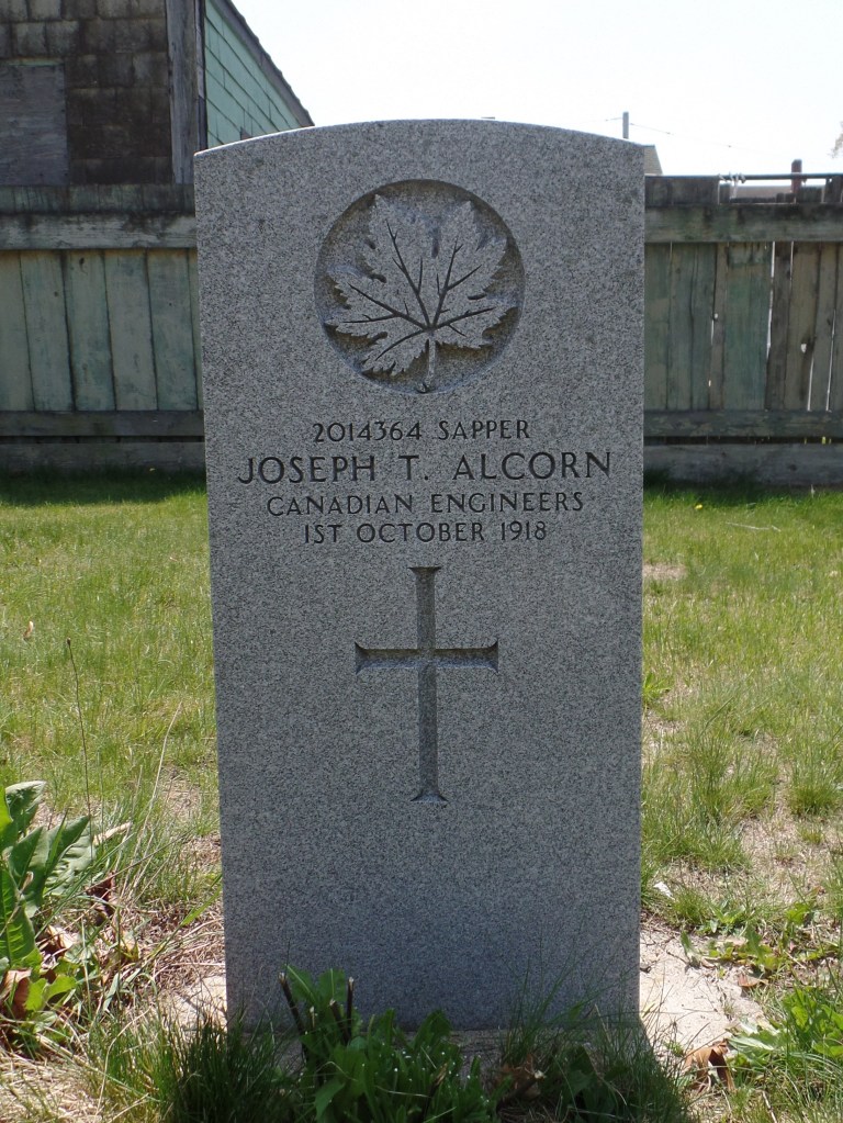 The grave of Sapper Joseph Thomas Alcorn