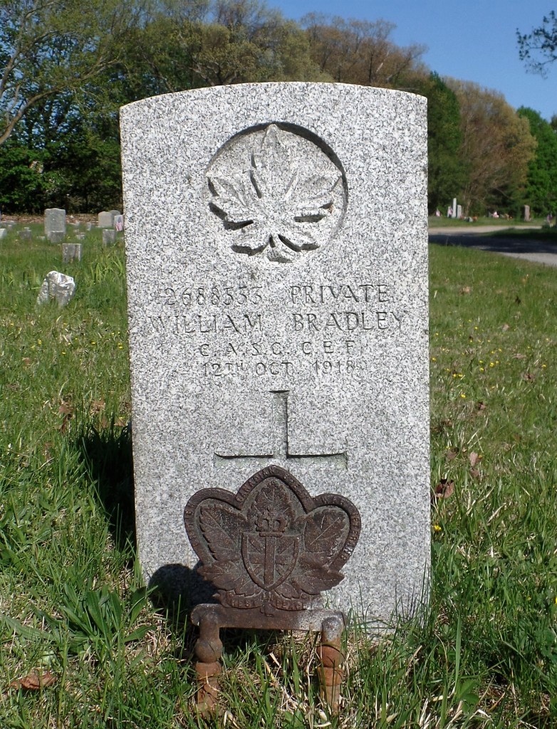 The grave of Private William Bradley