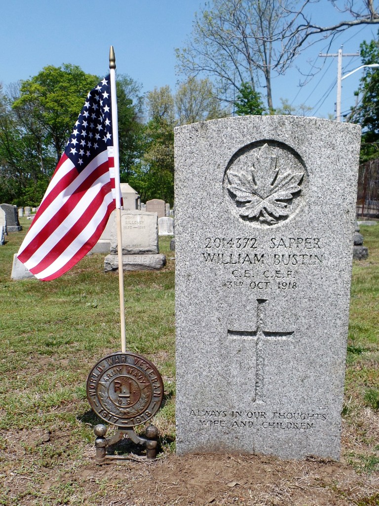 The grave of Sapper William Bustin