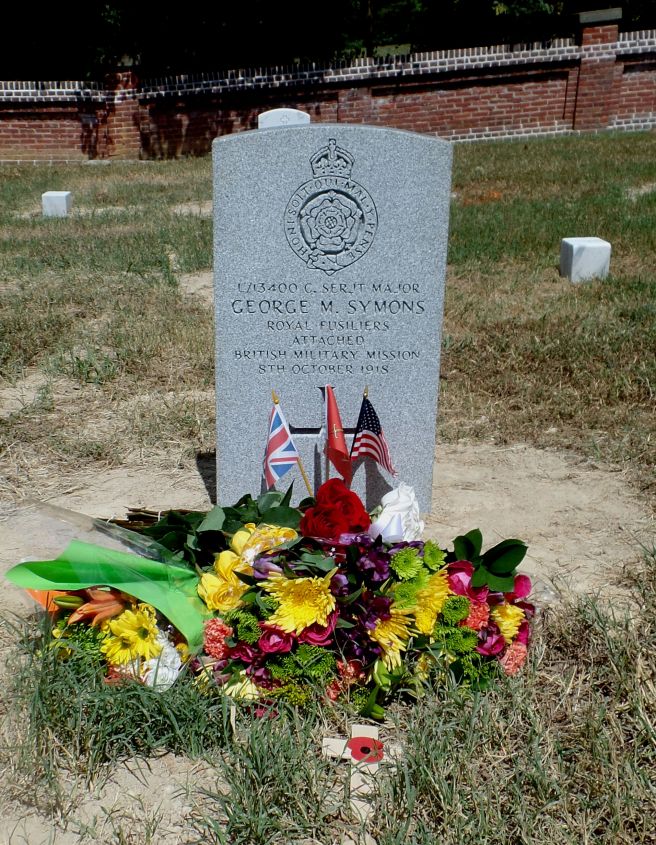 The new gravestone for George Symons, August 2016