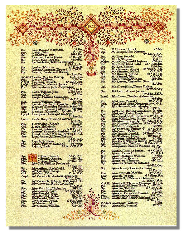The Canadian Book of Remembrance showing the entry for Private Frederick Harold Lewis